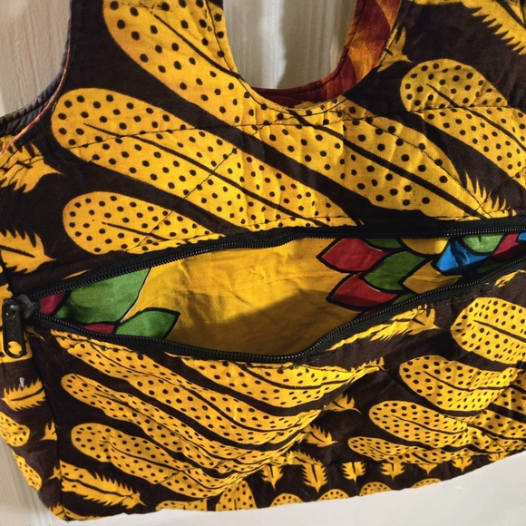 African Feather Print Cotton Tote Bag - Picture 5 of 10
